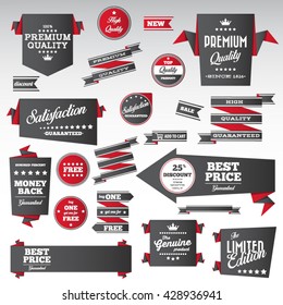 Vintage labels set - origami vintage labels set.Vector design elements