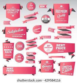 Vintage labels set - origami vintage labels set.Vector design elements