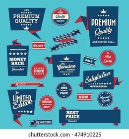 Vintage labels set - origami vintage labels set.Vector design elements