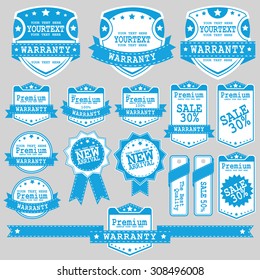 Vintage Labels set. Place your logo on shield. Copyspace. Shield with ribbon and crown. Coat of arms. Retro design. High quality.