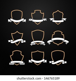 Vintage Labels set retro shield vector design 