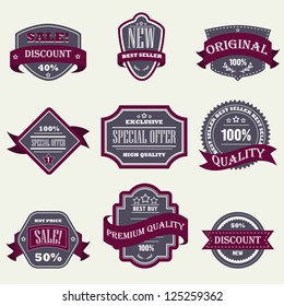 Vintage Labels set.  Vector.