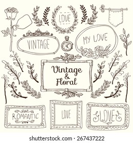 vintage labels set, vector