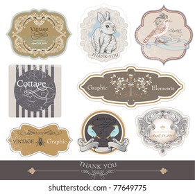 vintage labels set, vector