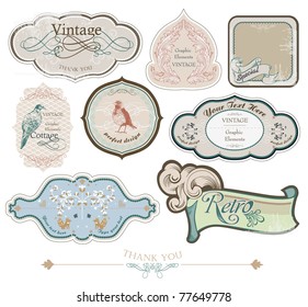 vintage labels set, vector