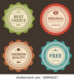 Vintage labels set. Vector design elements.