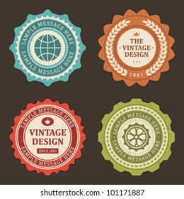 Vintage Labels Set. Vektordesign-Elemente.