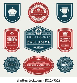 Vintage labels set. Vector design elements.