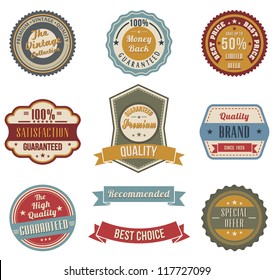 Vintage labels set. Vector design elements.