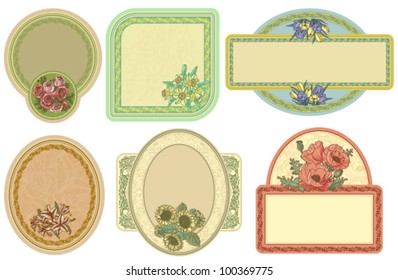 Vintage labels set, vector illustration