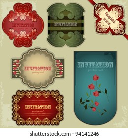 vintage labels set - vector illustration