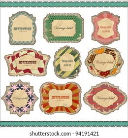 vintage labels set - vector illustration