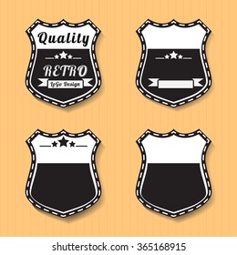 Vintage Labels Shield Vector set