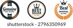 Vintage labels showcasing best quality, best seller, and original branding from 1859