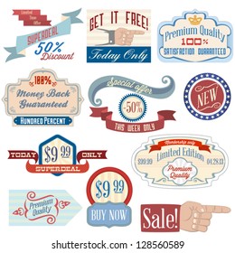 Vintage labels and stickers set