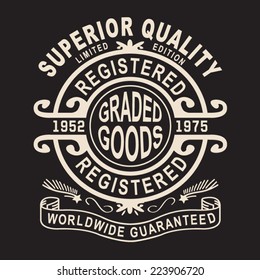 Vintage labels typography, t-shirt graphics, vectors