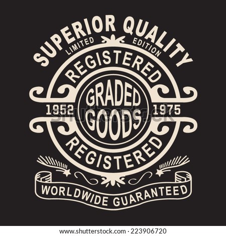 Vintage labels typography, t-shirt graphics, vectors