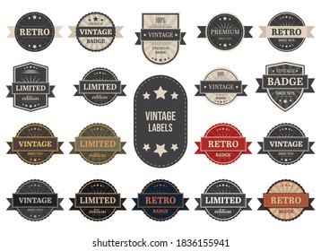 Vintage labels vector design illustration isolated on white background