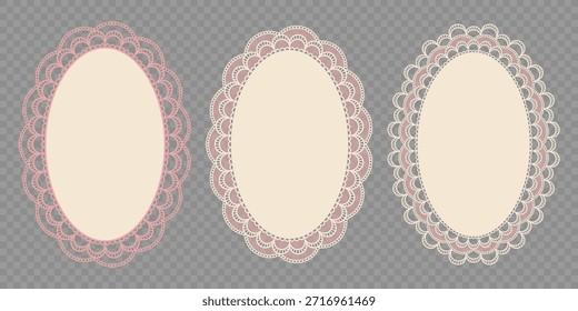 Vintage СRenda de rochet A4 Oval Frames. Ilustração vetorial para convite, carta, folheto, cartaz, borda da página, etc.