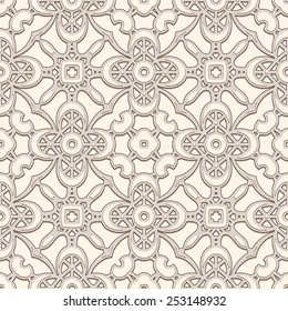 Vintage lace background, lacy ornament, vector seamless pattern 