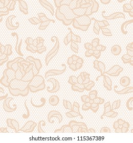 Vintage lace background, ornamental flowers. Vector texture.