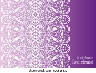 vintage lace background with seamless floral pattern drawn by the pen. Ethnic fabrics, motifs. Vector, abstract mandala flower. Decorative elements for design. EPS 10.