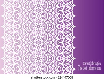 vintage lace background with seamless floral pattern drawn by the pen. Ethnic fabrics, motifs. Vector, abstract mandala flower. Decorative elements for design. EPS 10.
