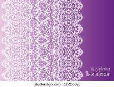 vintage lace background with seamless floral pattern drawn by the pen. Ethnic fabrics, motifs. Vector, abstract mandala flower. Decorative elements for design. EPS 10.