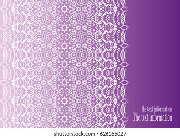 vintage lace background with seamless floral pattern drawn by the pen. Ethnic fabrics, motifs. Vector, abstract mandala flower. Decorative elements for design. EPS 10.