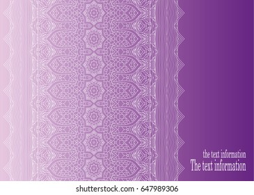 vintage lace background with seamless floral pattern drawn by the pen. Ethnic fabrics, motifs. Vector, abstract mandala flower. Decorative elements for design. EPS 10.