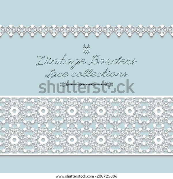 Vintage lace\
borders,vector\
illustration