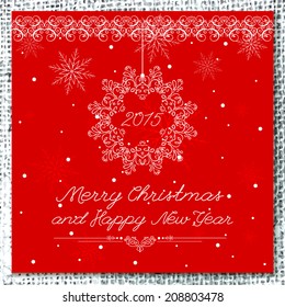 Vintage Lace Christmas card with space for text, vector