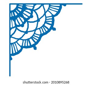 Vintage lace corner element. Vector illustration.