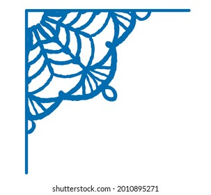 Vintage lace corner element. Vector illustration.