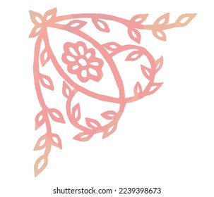 Vintage lace corner. Watercolor. Vector illustration.