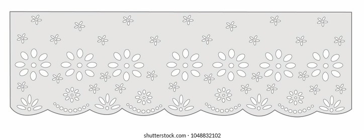 vintage lace cotton vector Decorative ornament for border of fabric 
 Stylized texture of embroidery, imitation satin stitch. Abstract background texture in geometric ornamental style. Seamless design