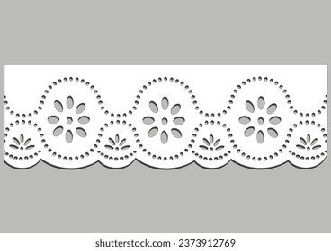 vintage lace cotton vector Decorative ornament for border of fabric 
 Stylized texture of embroidery, imitation satin stitch. Abstract background texture in geometric ornamental style. Seamless design