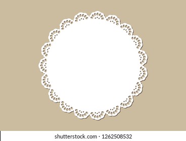 Vintage lace doily, decorative place mat, laser cutting design