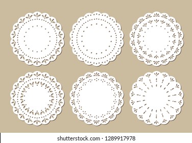 Vintage Lace Doily (Doyley) Set, Place Mat, Decorative Paper Cut Out Design