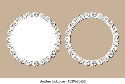 Vintage Lace Doily And Frame Design, Vector Illustration