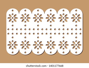 Vintage Lace Eyelet, Decorative Design for Fabric Borders, Laser Cutting Template