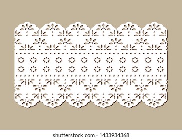 Vintage Lace Eyelet, Decorative Ornament for Fabric Borders, Paper Cut Out Design