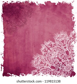 Vintage lace frame for invitation or greeting card
