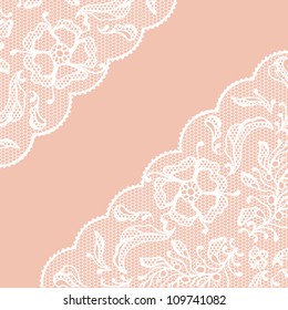 Vintage lace frame, ornamental flowers. Vector texture.