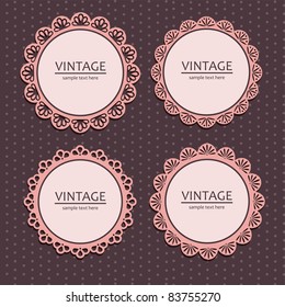 vintage lace frames. vector illustration