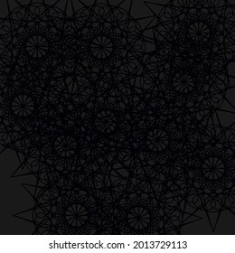 Vintage Lace Mandala Shapes Folk Grey Ornamental Pattern Pattern. Network Gray Black Night Dark Print Textile Darkness Background. Luxury Mystery Backdrop Messy Chaotic Calm Stars Background.