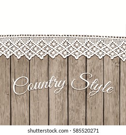 vintage lace napkin on wooden background