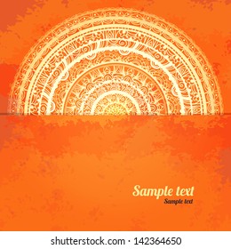 Vintage lace ornament and space for text - vector