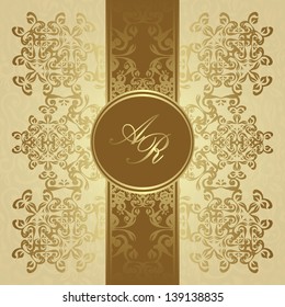Vintage lace pattern. Retro frame