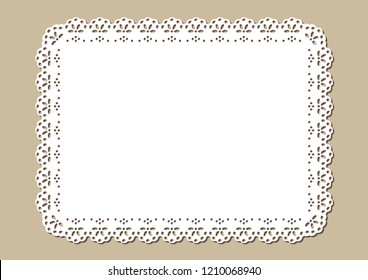 Vintage lace place mat, decorative paper cut out design 